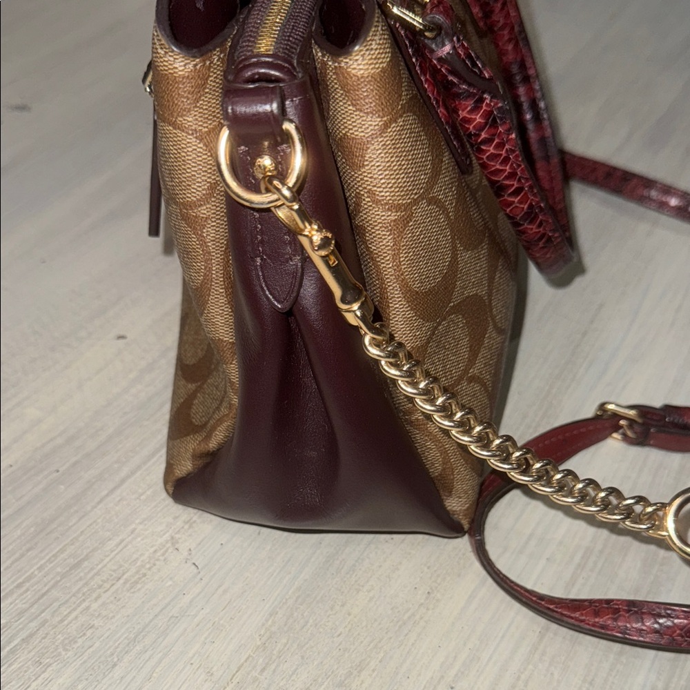 Coach Mini Rowan Sage Snake Carryall Satchel/Crossbody Bag π - Picture 11 of 14